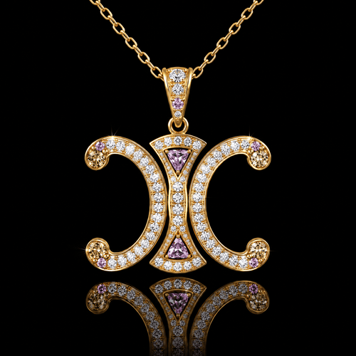 CLDO Solid Gold Chain with Diamond Pendant BMD