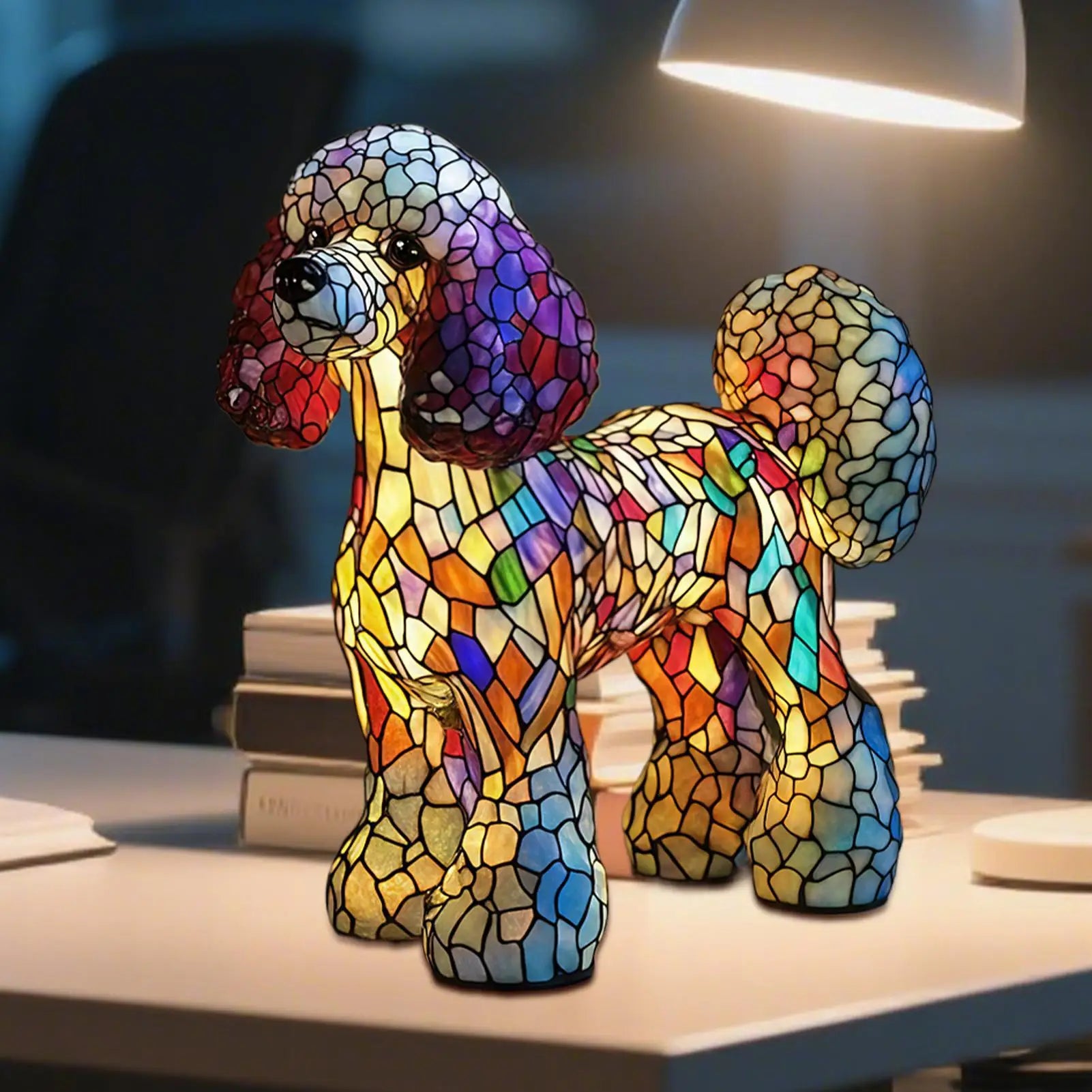 Table LED Light Dogs Themed Bedside Night Resin Light Rechargeable LED Ambience Lamp for Bedside Shelf Use In Bedroom Childrens